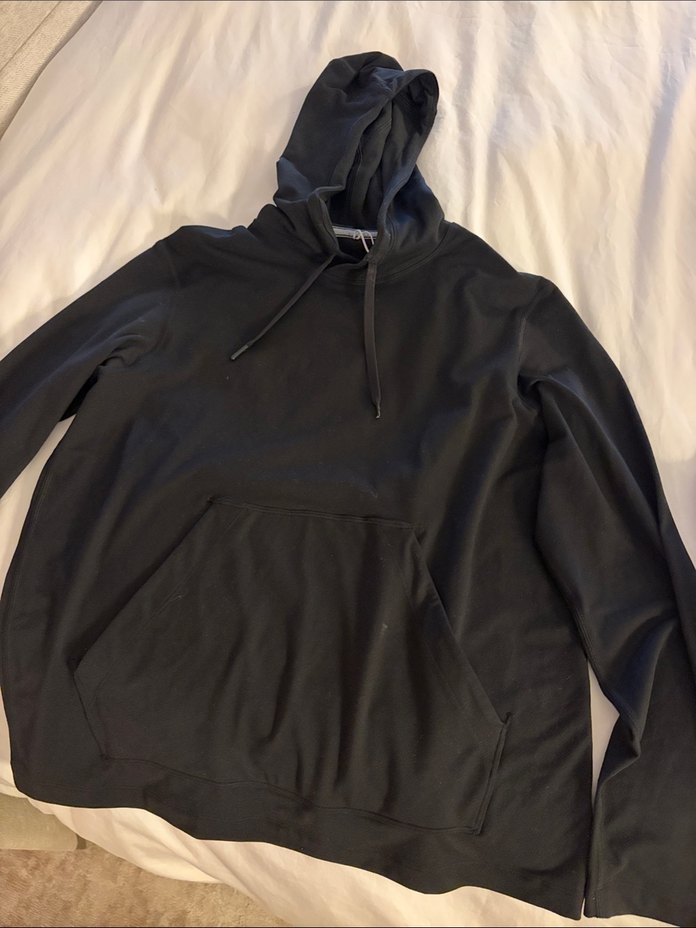 Black Hooded Pullover Sweatshirt - Men